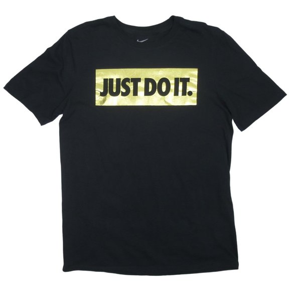 Nike Just Do It Gold Foil Tee Size M - Picture 1 of 6